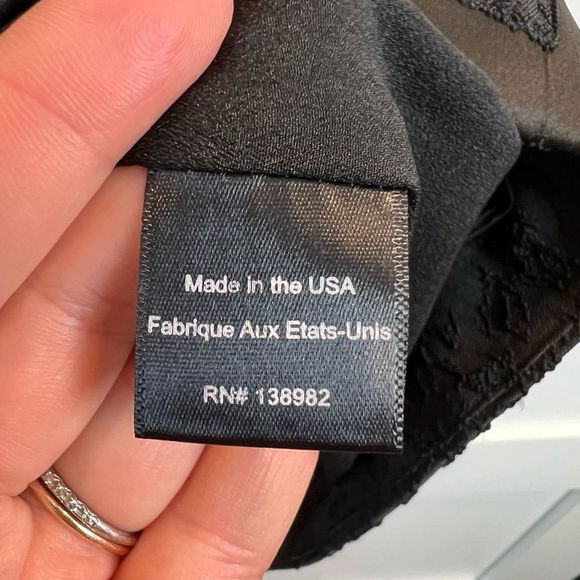 Dress the Population Kennedy Illusion Plunging Dress Black Size M - Picture 10 of 10